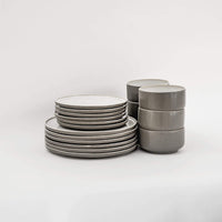 Lunch Set Ddoria – Handgefertigtes Steingut in Granit Grau — Ansicht 11