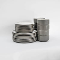 Lunch Set Ddoria – Handgefertigtes Steingut in Granit Grau — Ansicht 25