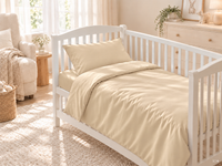 Kinder Bettwäsche Set Uni Farbe 100% Baumwolle Satin OEKO-TEX — Ansicht 5