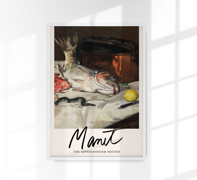 Fish (Still Life) by Manet Exhibition Poster – Kunstdruck Impressionismus — Patroa Studio