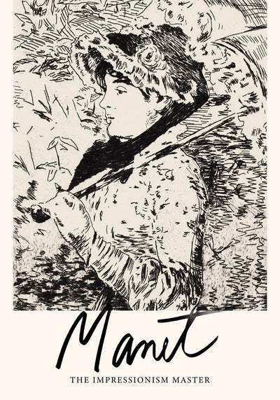 Jeanne Spring Drawing by Manet – Art Print Poster