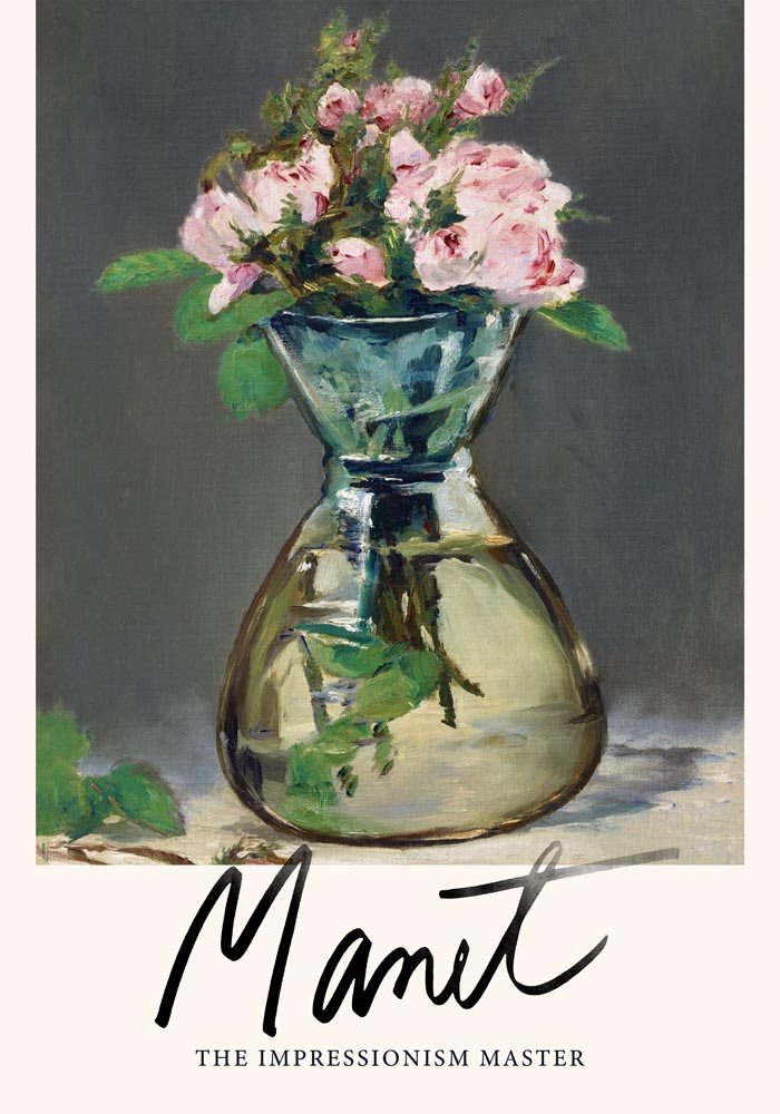 Moss Roses in a Vase Art Print – Manet Exhibition Poster, Berlin — Ansicht 3