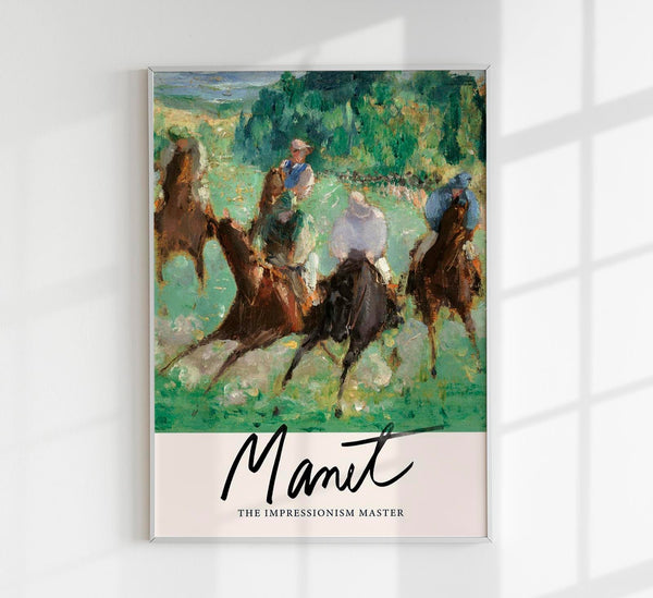 At the Races by Manet Exhibition Poster - Impressionism Art Print