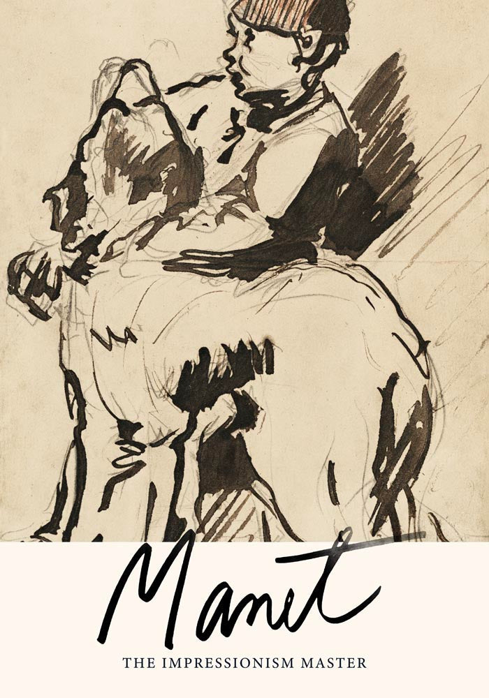 A Boy Holding His Dog – Manet Exhibition Poster | Fine Art Print — Ansicht 3