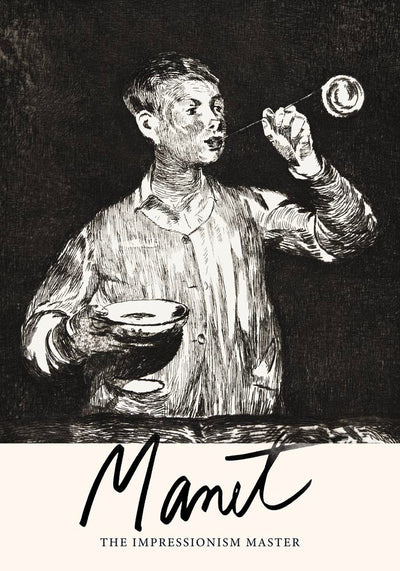 Boy Blowing Soap Bubbles Poster – Manet Art Print Patroa Studio