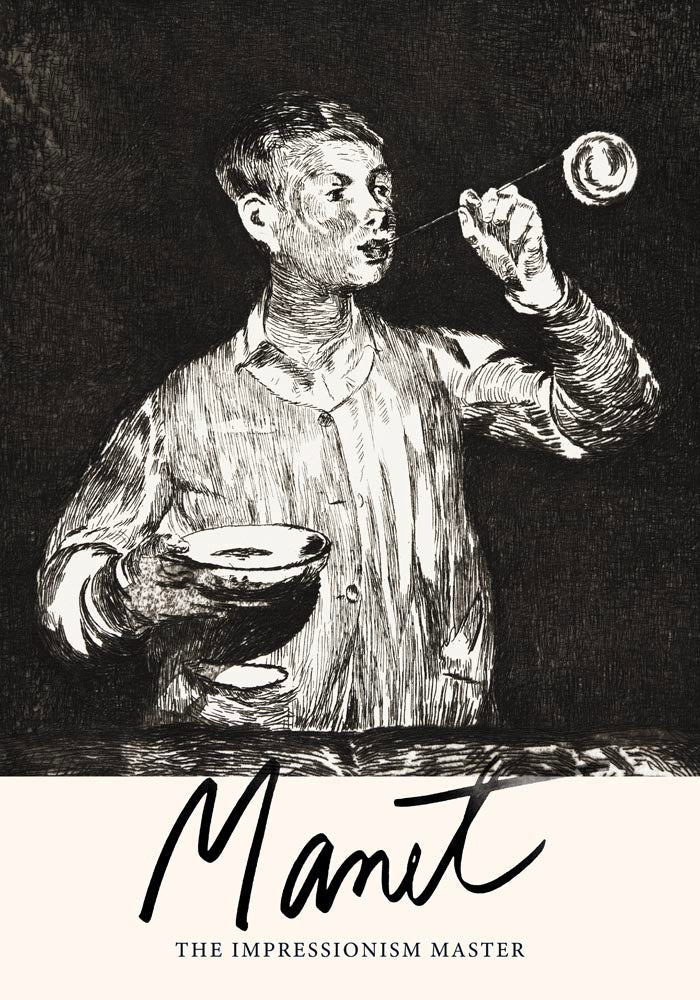 Boy Blowing Soap Bubbles Poster – Manet Kunstdruck Patroa Studio — Ansicht 3