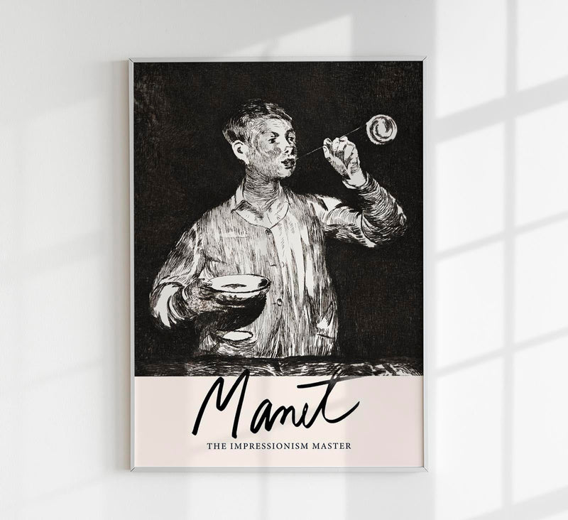 Boy Blowing Soap Bubbles Poster – Manet Kunstdruck Patroa Studio — Patroa Studio