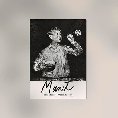 Boy Blowing Soap Bubbles Poster – Manet Art Print Patroa Studio