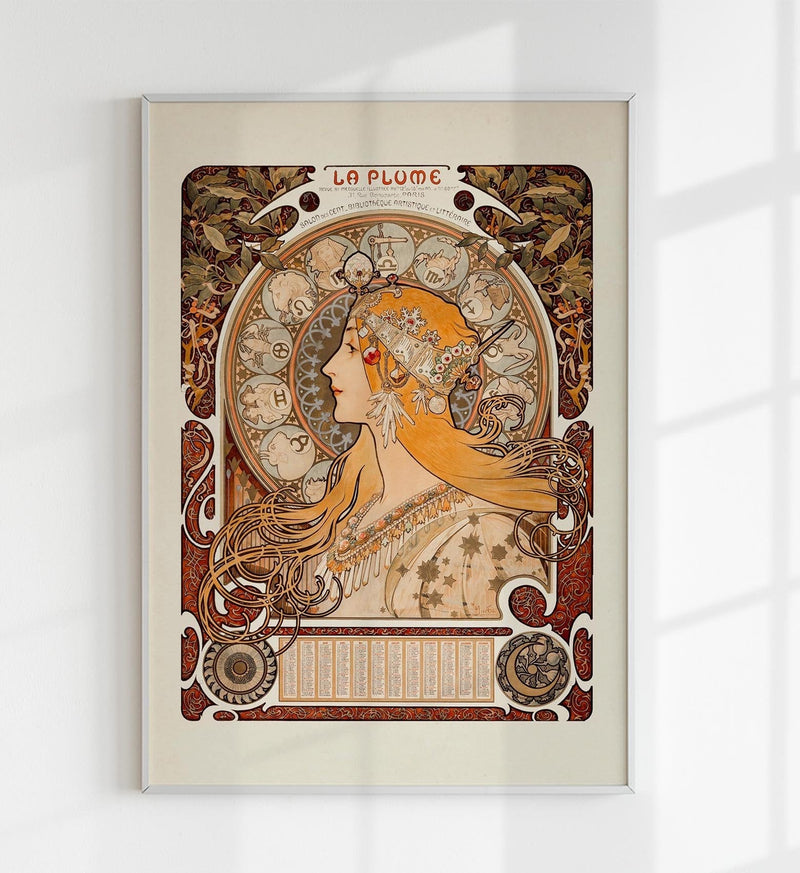 La Plume by Alphonse Mucha - Art Nouveau Art Print — Patroa Studio
