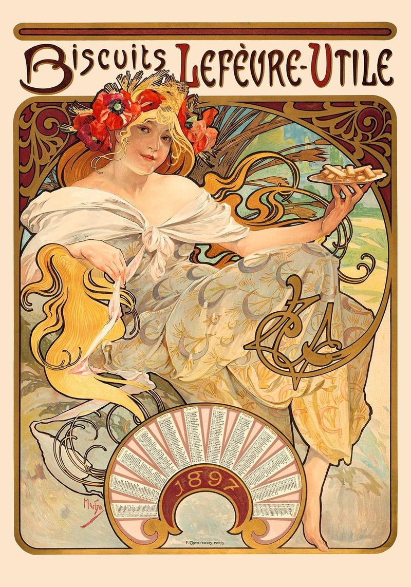 Biscuits Lefèvre Utile by Alphonse Mucha – Vintage Art Print — Ansicht 2