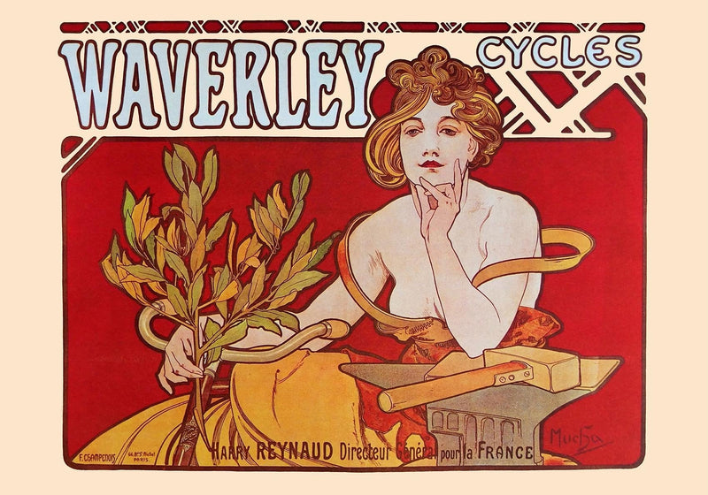Waverly Cycles by Alphonse Mucha – Kunstdruck Poster — Ansicht 2