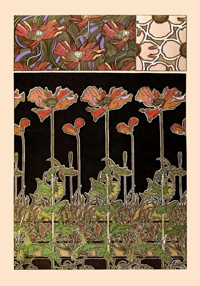 Oriental Flowers by Alphonse Mucha – Kunstdruck Poster — Ansicht 2