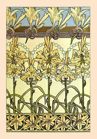 Floral Pattern by Alphonse Mucha Art Nouveau Poster