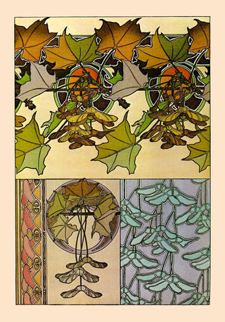 Oak Leaves by Alphonse Mucha – Art Nouveau | Fine Art Look | 2 Materialien