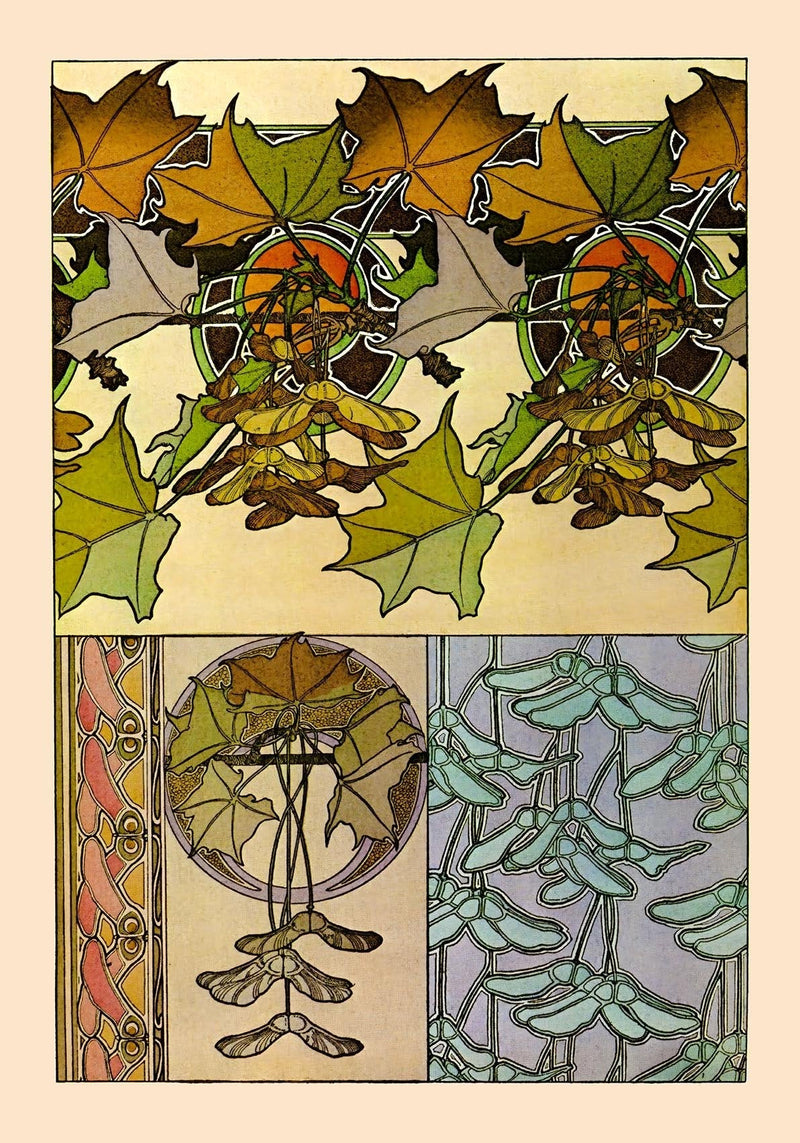 Oak Leaves by Alphonse Mucha – Art Nouveau Wall Mural | Fine Art Paper or Canvas — Ansicht 4