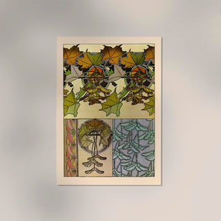 Oak Leaves by Alphonse Mucha – Art Nouveau | Fine Art Look | 2 Materialien