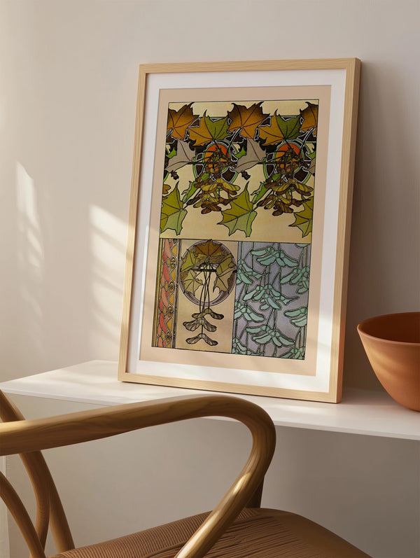 Oak Leaves by Alphonse Mucha – Art Nouveau Wall Mural | Fine Art Paper or Canvas