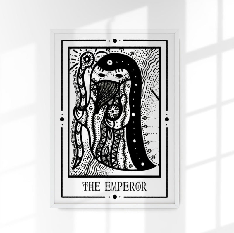 The Emperor Mystic Tarot Poster – Tiny Mystic Creatures Art Print — Patroa Studio