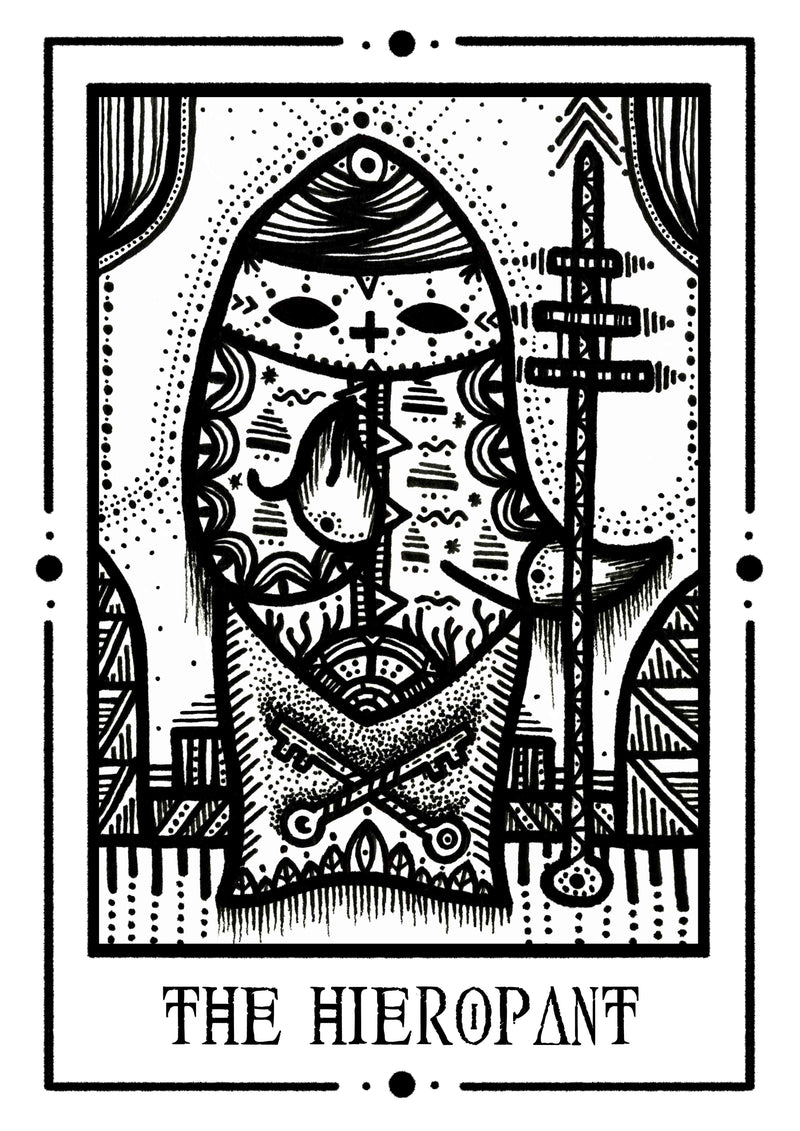 The Hierophant Mystic Tarot Poster – Hand-printed Berlin — Ansicht 5
