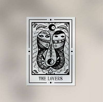 The Lovers Mystic Tarot Poster – Tiny Mystic Creatures Art Print