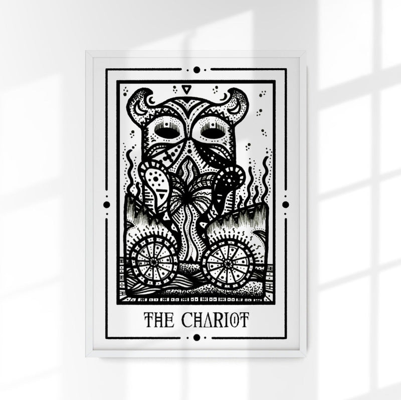 The Chariot Mystic Tarot Poster – Tiny Mystic Creatures, Kunstdruck — Patroa Studio