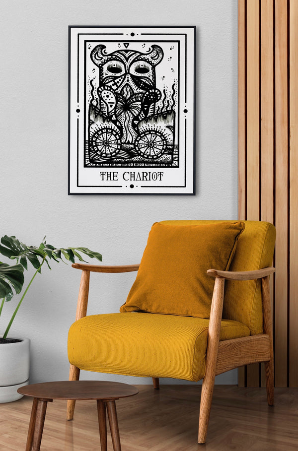 The Chariot Mystic Tarot Poster – Tiny Mystic Creatures, Kunstdruck