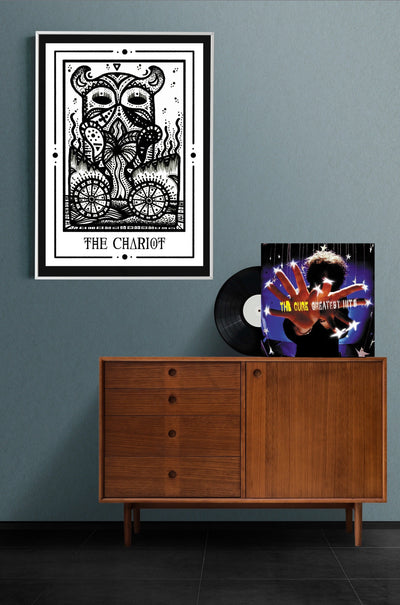 The Chariot Mystic Tarot Poster – Tiny Mystic Creatures, Kunstdruck