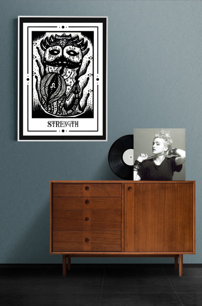 Strength Mystic Tarot by Tiny Mystic Creatures – Art Print Poster