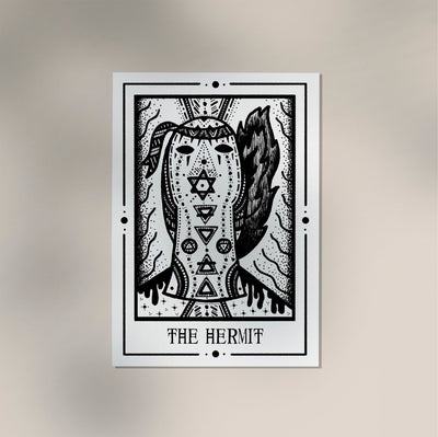 The Hermit Mystic Tarot Poster – Tiny Mystic Creatures Art Print