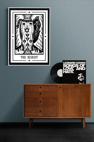 The Hermit Mystic Tarot Poster – Tiny Mystic Creatures Art Print