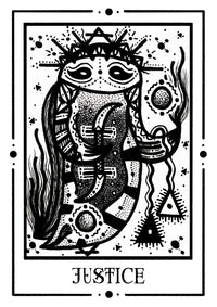 Justice Mystic Tarot Poster by Tiny Mystic Creatures – Art Print — Ansicht 6