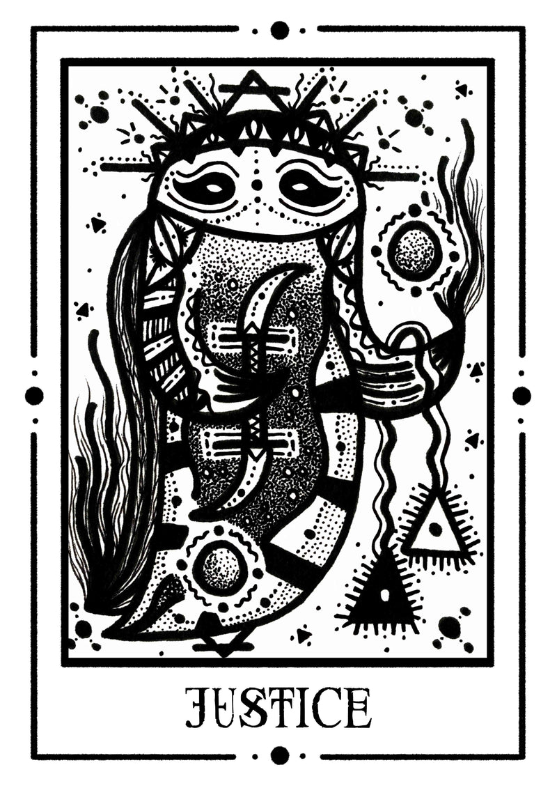 Justice Mystic Tarot Poster by Tiny Mystic Creatures – Art Print — Ansicht 6