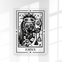 Justice Mystic Tarot Poster by Tiny Mystic Creatures – Art Print — Ansicht 1
