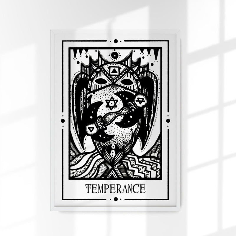 Temperance Mystic Tarot Poster – Tiny Mystic Creatures, Kunstdruck Berlin — Patroa Studio