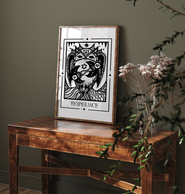 Temperance Mystic Tarot Poster – Tiny Mystic Creatures, Kunstdruck Berlin