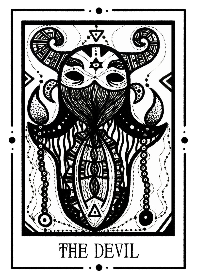 The Devil Mystic Tarot Poster – Handgestaltung von Tiny Mystic Creatures — Ansicht 5