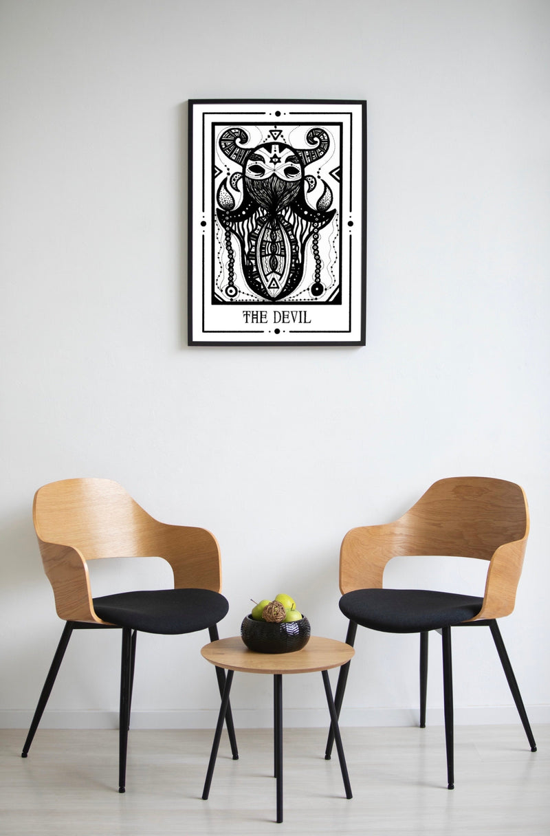 The Devil Mystic Tarot Poster – Handgestaltung von Tiny Mystic Creatures — Ansicht 2