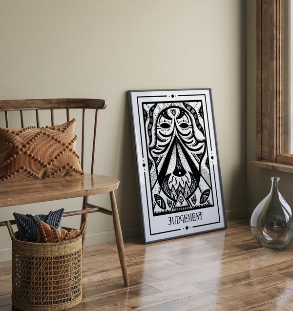 Judgement Mystic Tarot Poster – Tiny Mystic Creatures von Patroa Studio