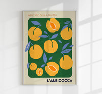 L'Albiocca Fruit Market Art Poster – Fine Art Print | Aprikosen-Illustration — Ansicht 1