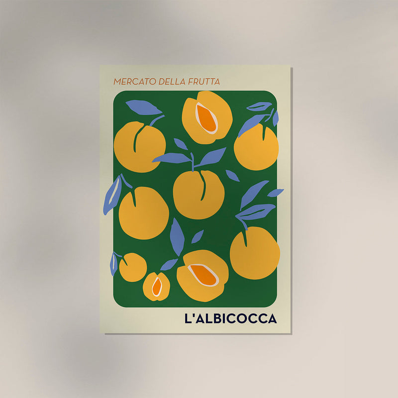 L'Albiocca Fruit Market Art Poster – Fine Art Print | Aprikosen-Illustration — Ansicht 3