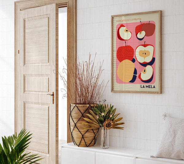 La Mela Fruit Market Art Poster – Fruity, Vibrant, Market Atmosphere