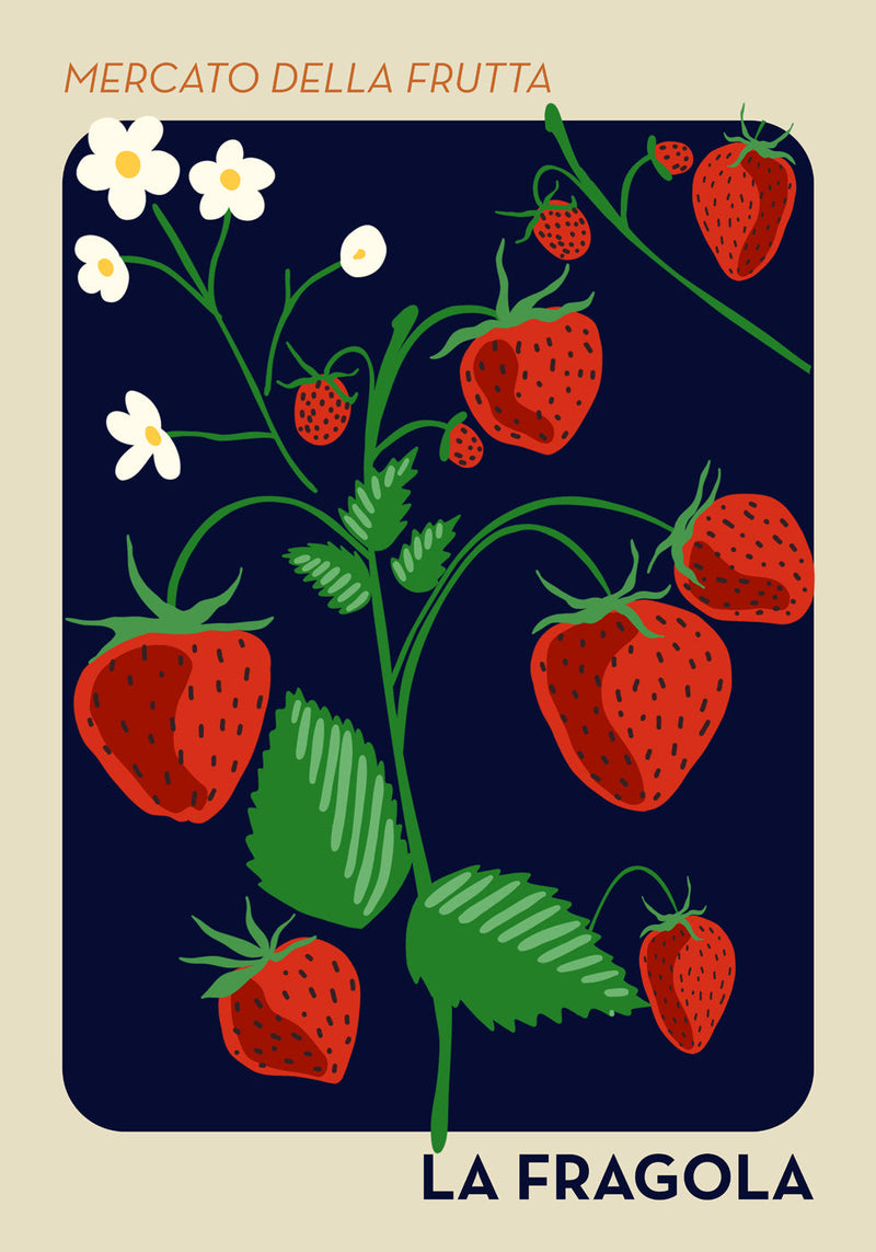 Cherry & Strawberry Set of 2 Prints – Fruit Art Fine Art Print auf Papier oder Canvas — Ansicht 6