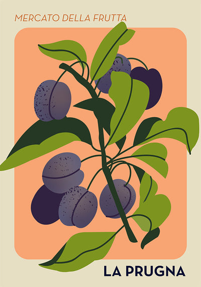 La Prugna Fruit Market Art Poster – Fruity, Vibrant, Market Vibe
