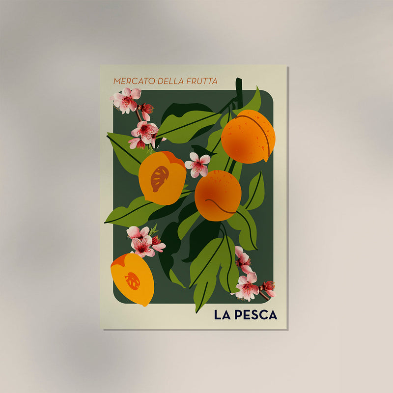 La Pesca Fruit Market Art Poster – Farbstark, Marktszene, Wanddeko — Ansicht 3