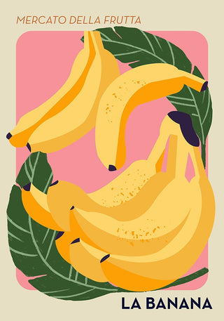 Banana Fruit Market Art Poster – Fine Art Print | Food Market Illustration | UV‑resistent