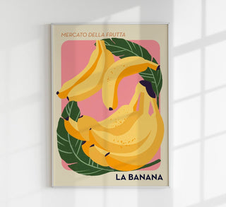Banana Fruit Market Art Poster – Fine Art Print | Food Market Illustration | UV‑resistent