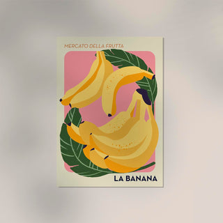 Banana Fruit Market Art Poster – Fine Art Print | Food Market Illustration | UV‑resistent