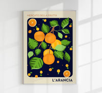The Orange Dark Blue Fruit Market Art Poster - Fine Art Print — Ansicht 1