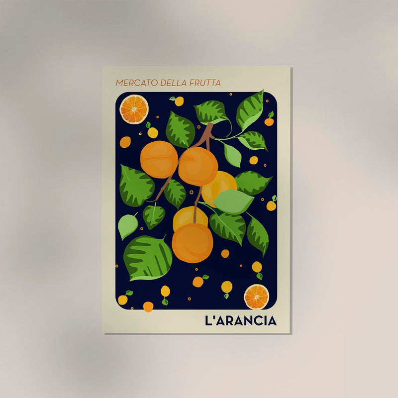 The Orange Dark Blue Fruit Market Art Poster - Fine Art Print — Ansicht 3