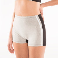 Midnight Upcycling Shorts black/greymelange – hoher Bund, Retro-Style — Ansicht 1